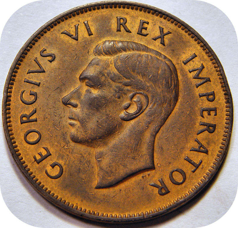 Bargain SA Union: 1946 Penny 1d in Lustrous RED EF below R90!