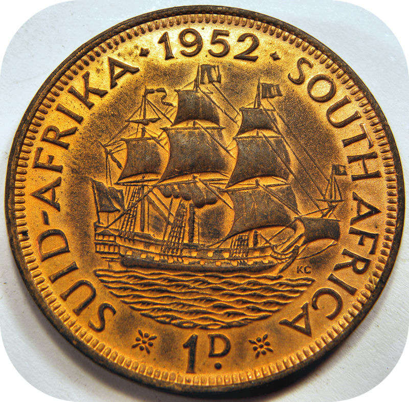 Winskoop SA Unie: 1952 Pennie 1d in glansryke rooi EF!!