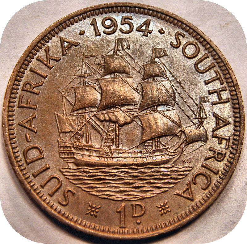 Top Grade SA Union: 1954 Penny 1d in A/UNC!!!