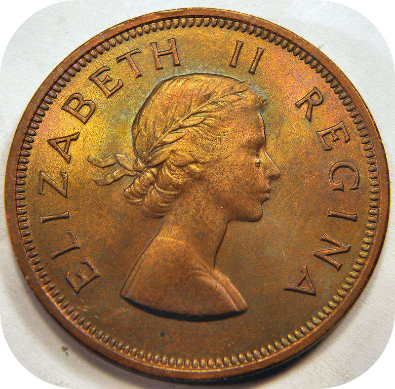 Top Grade SA Union: 1954 Penny 1d in Lustrous A/UNC!!!