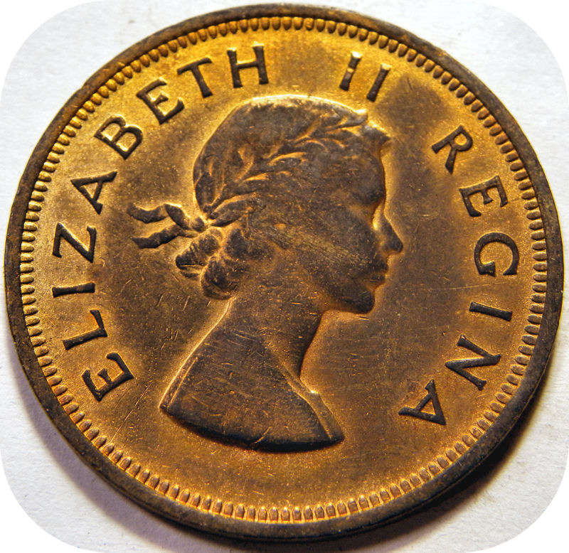 Bargain SA Union: 1954 Penny 1d in Lustrous EF!!!