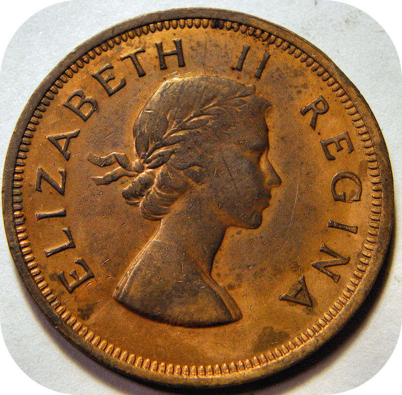 Top Grade SA Union: 1956 Penny 1d RED A/UNC!
