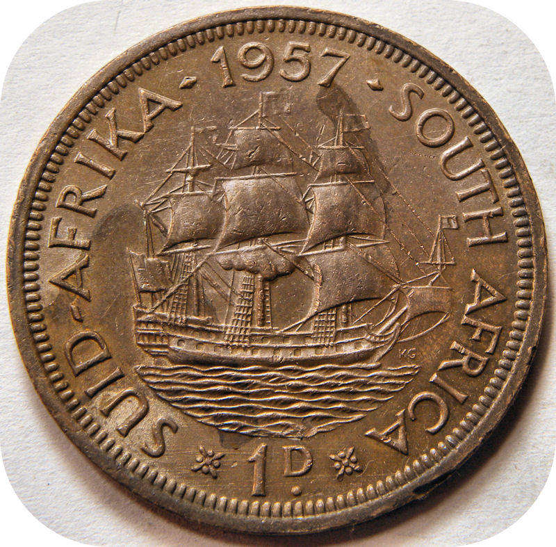 Top Grade SA Union: 1957 Penny 1d in A/UNC!