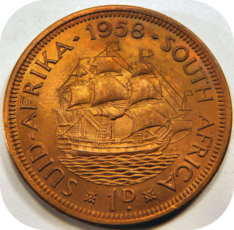 Top Grade SA Union: 1958 Penny 1d Lustrous RED Brilliant UNC!
