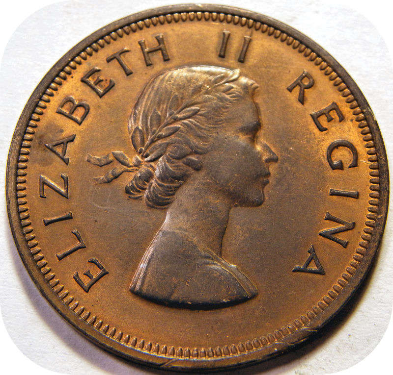 Top Grade SA Union: 1958 Penny 1d Lustrous RED A/UNC!