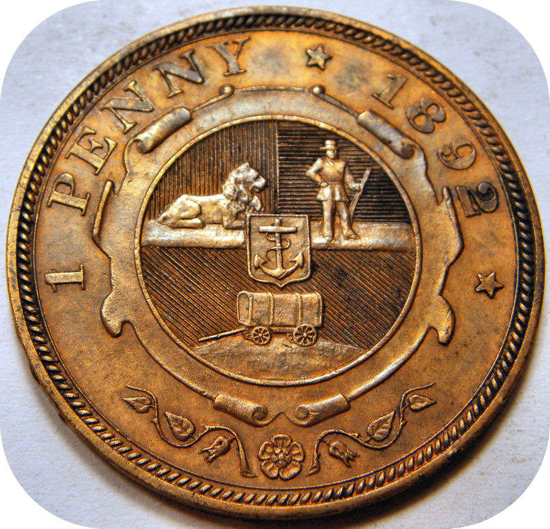 Bargain ZARs:  1892 Penny 1d in RED UNC!!