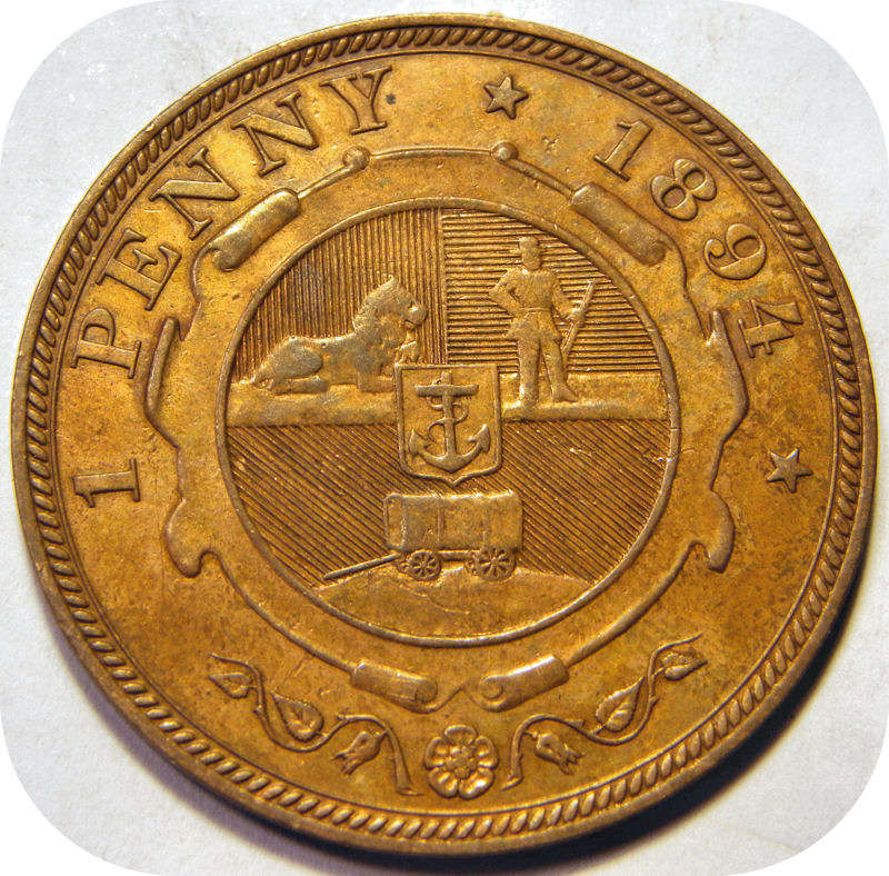 Top Grade ZARs:  Brown 1894 Penny 1d in lustrous A/UNC below R1200!!