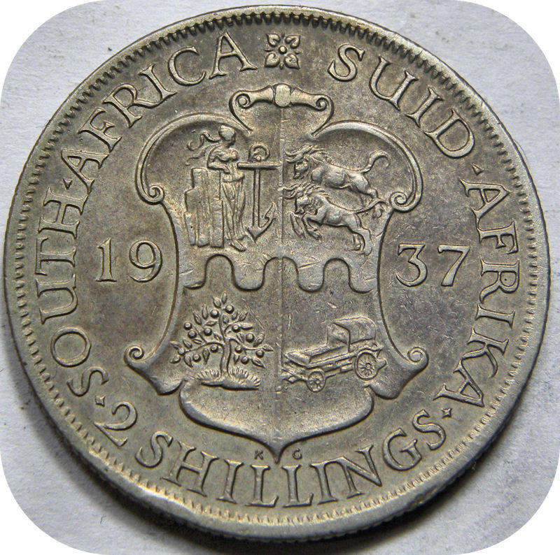 Bargain SA Union:  1937 2 Shillings in EF below R400!