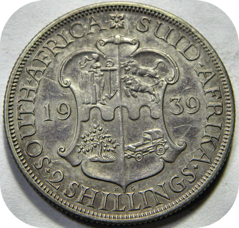 Bargain SA Union:  The RARE 1939 2/- Florin below R500!!