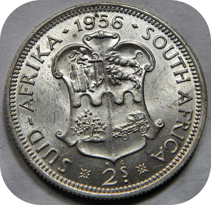 Top Grade SA Union: 1956 2 Shilling 2/- in Brilliant A/UNC!