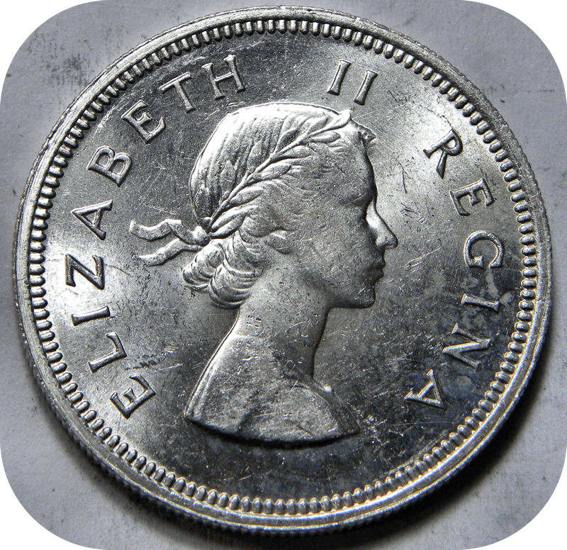 Bargain SA Union: 1958 2 Shilling 2/- in Brilliant A/UNC below R200!