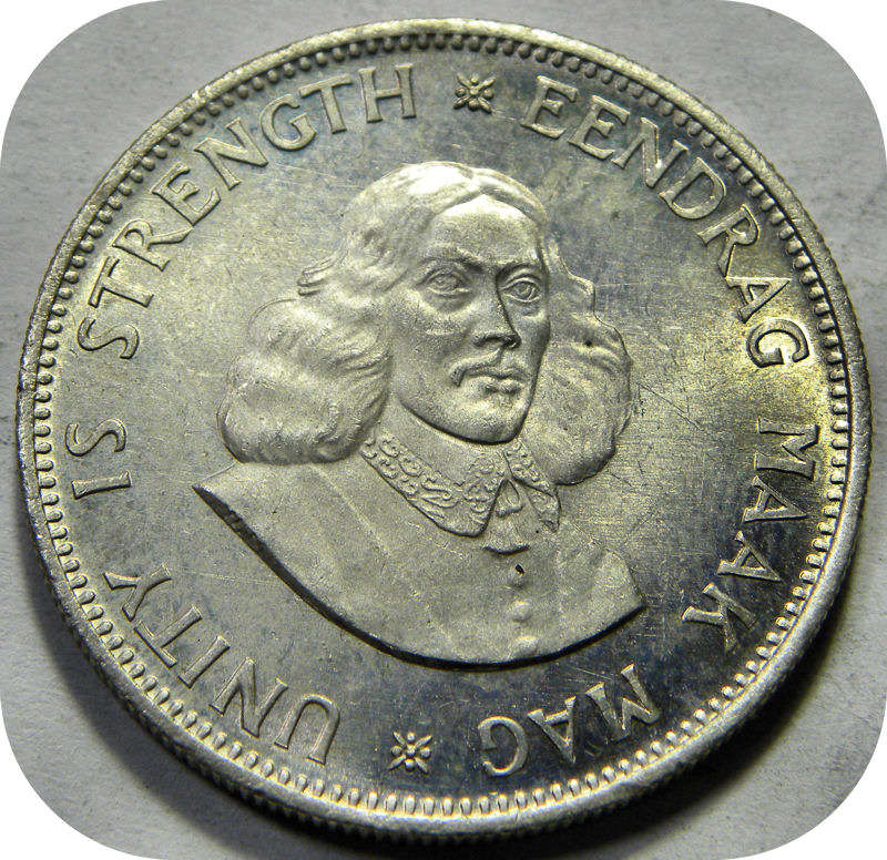 RSA silver:  1964 van Riebeeck 20c in Brilliant UNC!  Two Specimens available!