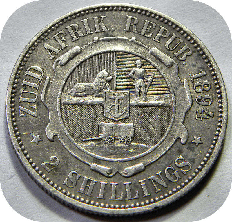 Top Grade ZARs:  Very Original 1894 2 Shillings!!