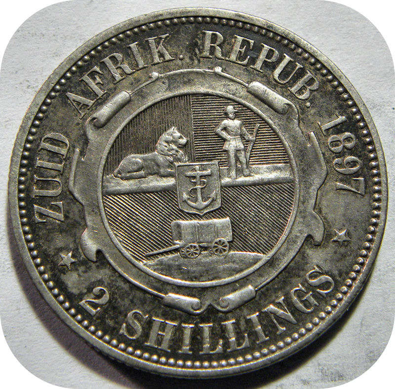Top Grade ZARs: Original 1897 2 Shillings in A/UNC!!