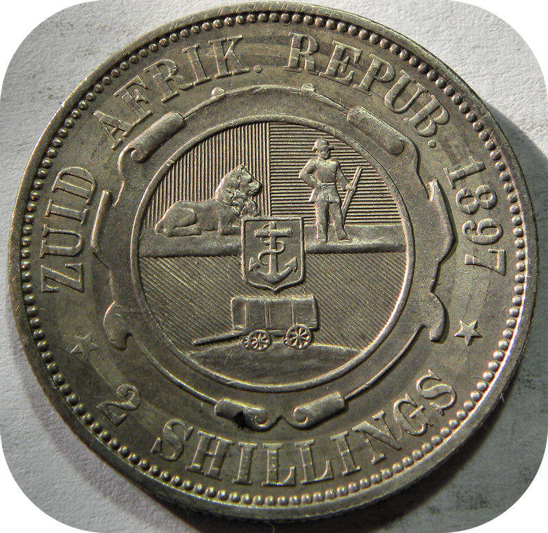 Bargain ZARs: Lustrous 1897 2 Shillings in A/UNC below R600!!