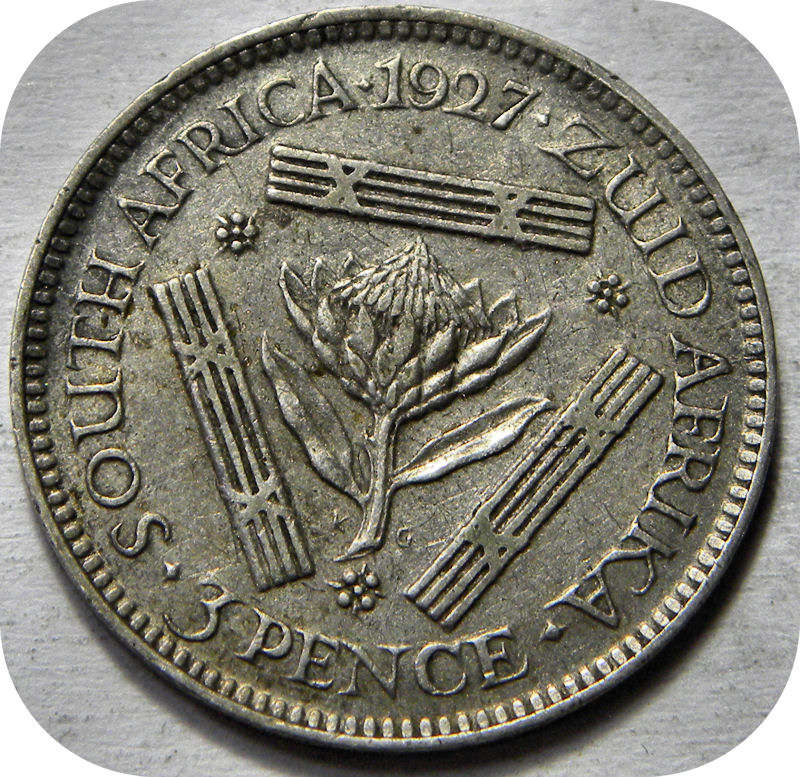 Bargain SA Union: 1927 Tickey 3d in AEF below R200!!!