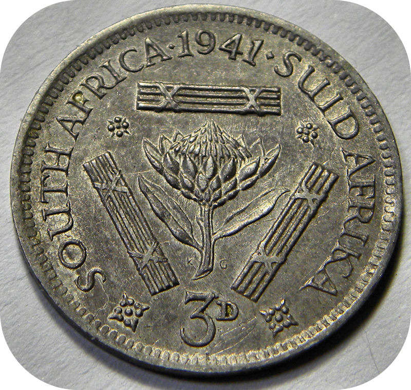 Bargain SA Union:  1941 tickey 3d below R100!