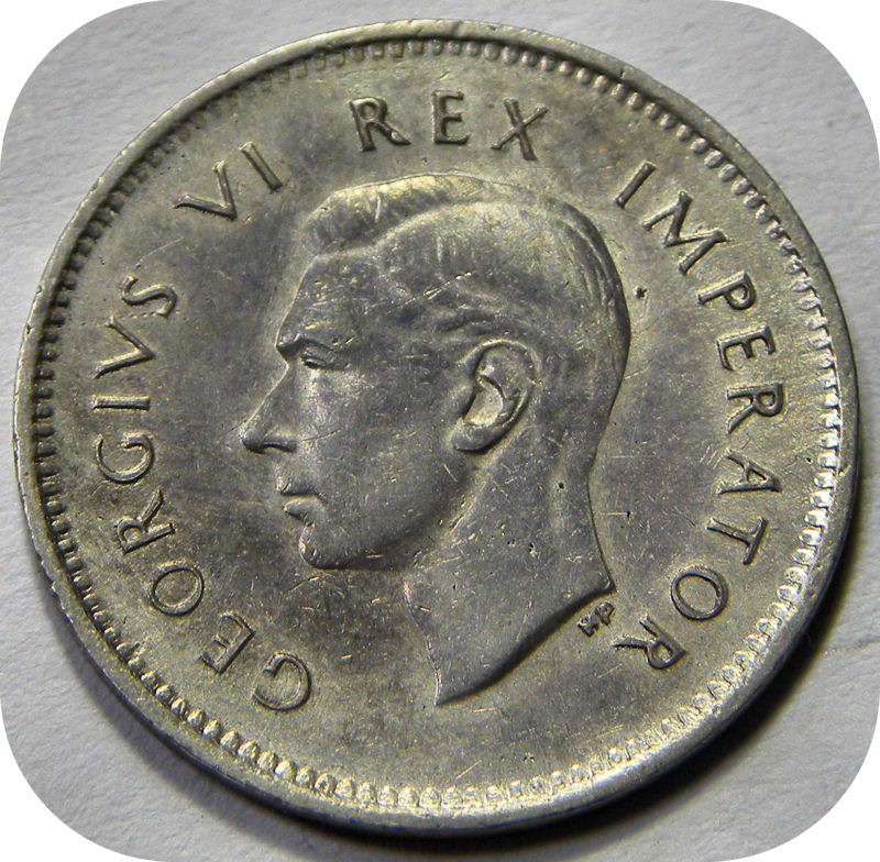 Bargain SA Union:  1943 Tickey 3d in EF below R90!