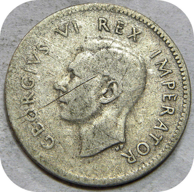 Bargain SA Union:  1945 Tickey 3d below R10!