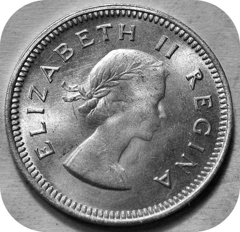 Top Grade SA Union: Lustrous 1960 tickey 3d in Brilliant UNC!!
