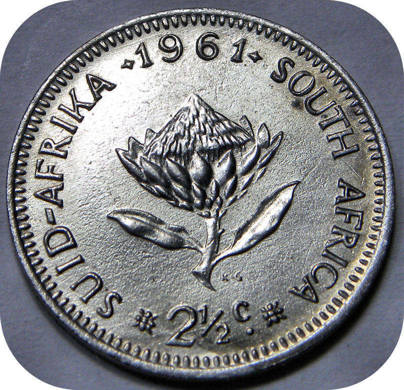 Top Grade RSA:  2 ½ c tickey 1961 in A/UNC!