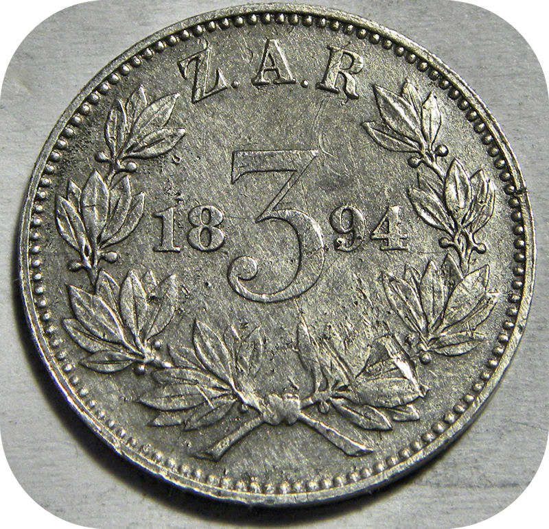 Top Grade ZARs: 1894 Tickey 3d in Lustrous A/UNC!