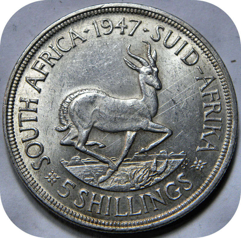 Winskoop SA Unie: 1948 Kroon 5/- in FOUT UNC onder R800!!!