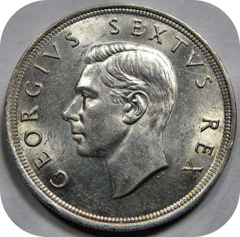Top Grade SA Union: 1951 Crown 5/- in Brilliant UNC!!!  with RIM ERROR!