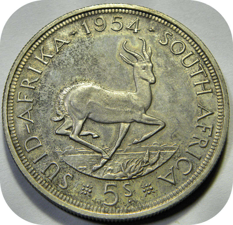 Top Graad SA Unie: 1954 Kroon 5/- in PROEF!!!