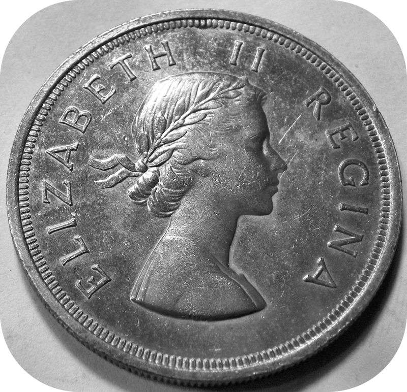 Top Graad SA Unie: 1954 Kroon 5/- in A/UNC!!!