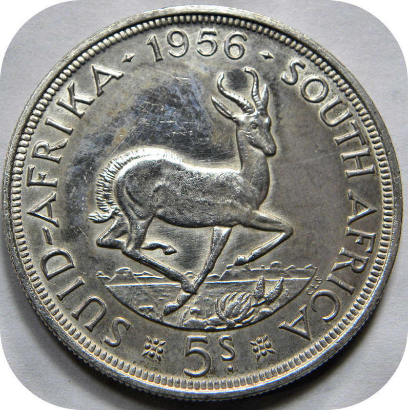 Winskoop SA Unie: 1956 Kroon 5/- in A/UNC onder R600!!!