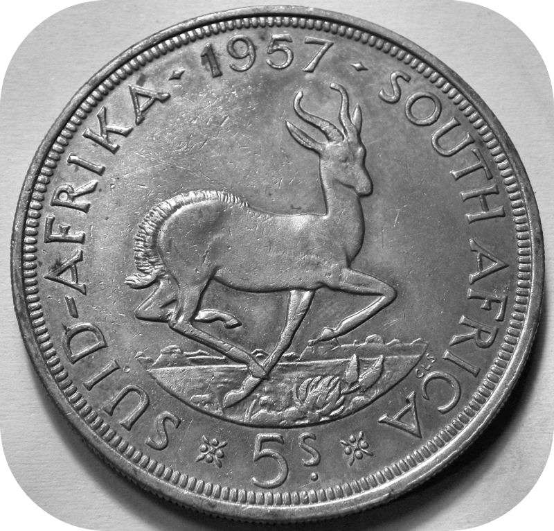 Winskoop SA Unie: 1957 Kroon 5/- in A/UNC onder R400!!!