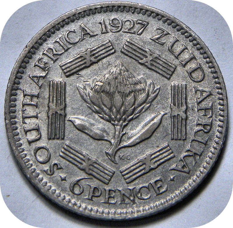 Bargain SA Union:  The rare 1927 Sixpence 6d in VF below R400!!