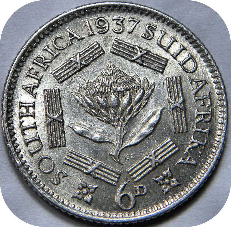 Top Grade SA Union:  1937 Sixpence in lustrous A/UNC!!