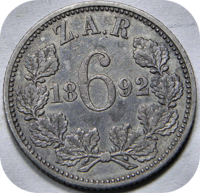 Winskoop ZARs: 1892 Sikspens 6d in EF onder R600!!!
