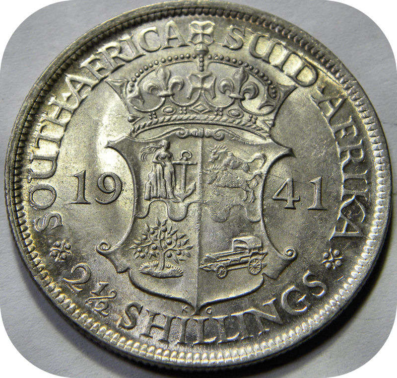 Top Grade SA Union:  Lustrous 1941 Halfcrown in A/UNC!!