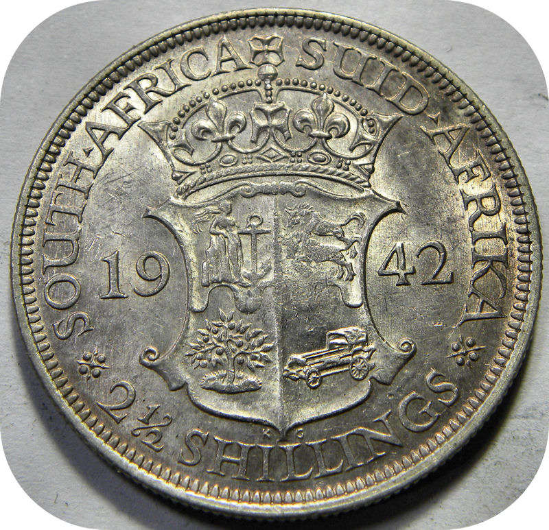 Top Grade SA Union:  Lustrous 1942 Halfcrown in A/UNC!