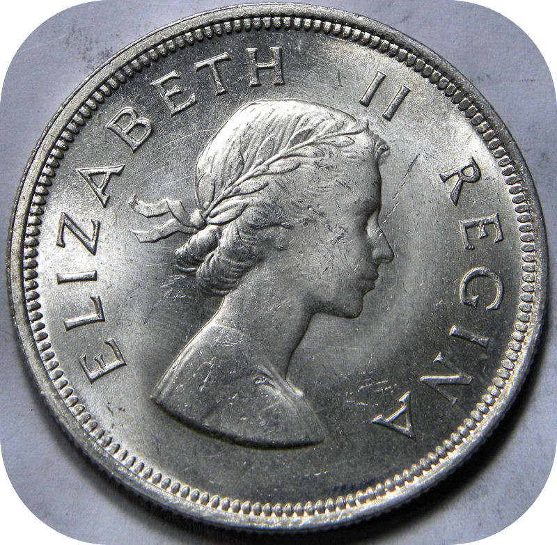 Top Graad SA Unie: 1953 Half kroon 2/6 in Brilliant UNC!!!