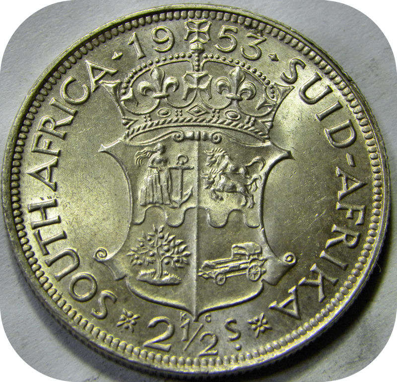 Top Graad SA Unie: 1953 Half kroon 2/6 in Brilliant UNC!!!