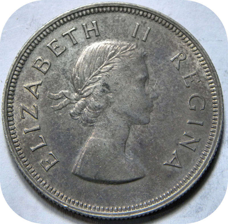 Top Graad SA Unie: 1956 Half kroon 2/6 in A/UNC onder R400!!!