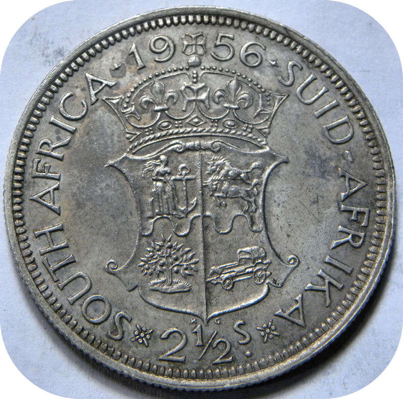 Top Graad SA Unie: 1956 Half kroon 2/6 in A/UNC onder R400!!!