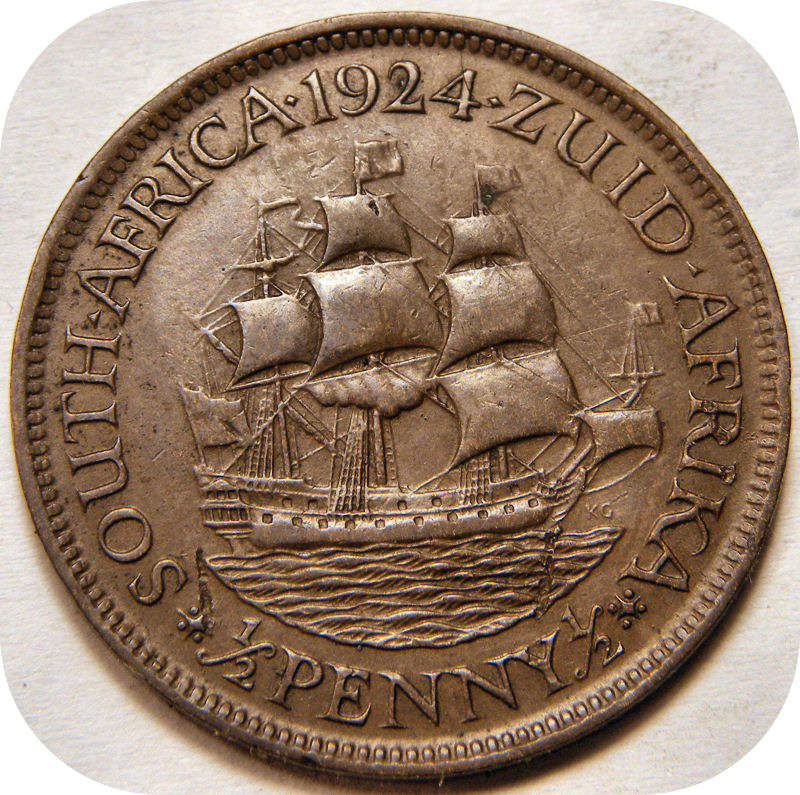 Top Grade SA Union:  1924 Half Penny 1/2d in EF!