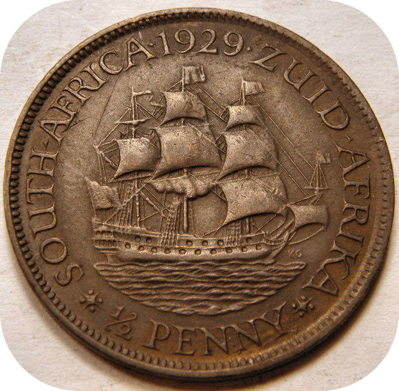 Bargain SA Union:  1929 Half Penny 1/2d below R300!
