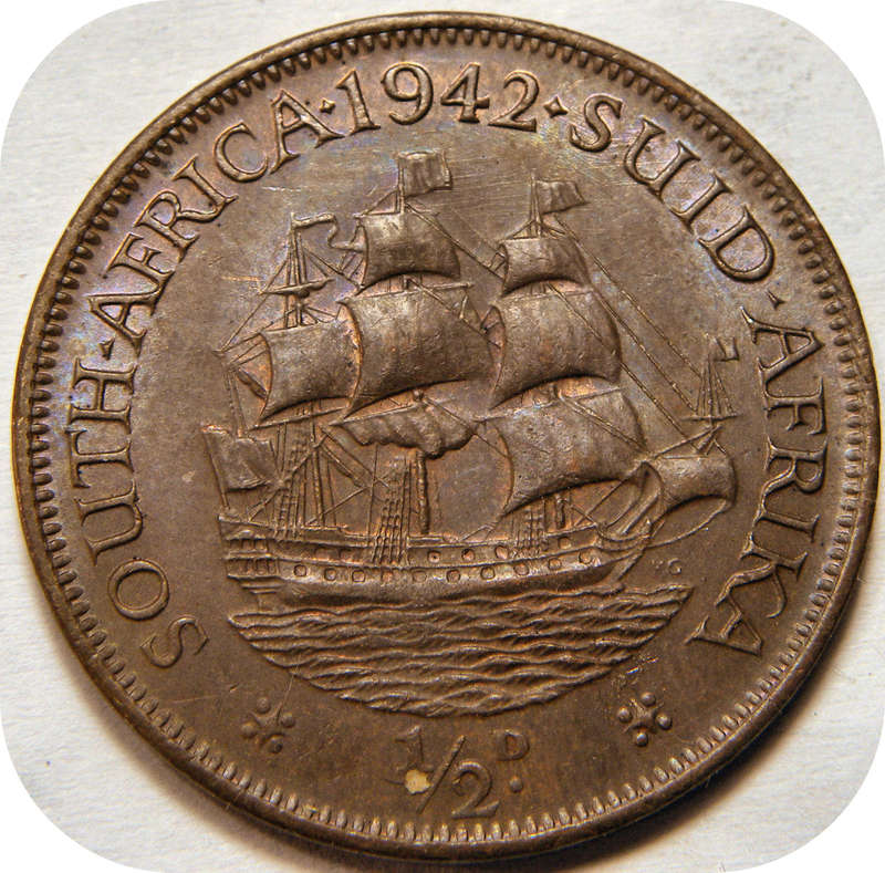 Top Grade SA Union:  1942 Half Penny in lustrous Brilliant UNC!