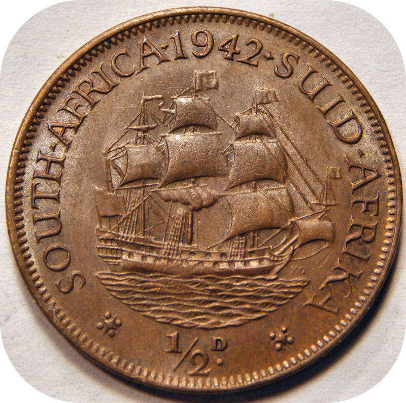 Top Grade SA Union:  1942 Half Penny in lustrous UNC!