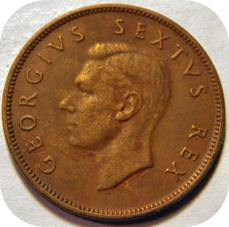 Bargain SA Union: 1952 Half penny 1/2d in EF below R20!  Three coins available!