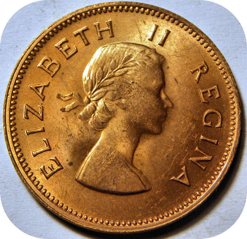  Top Grade SA Union: 1960 ½ Penny - Elizabeth II in BROWN Brilliant UNC! 