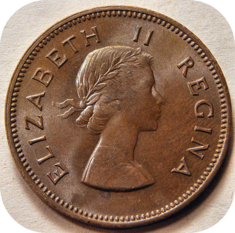  Top Grade SA Union: 1960 ½ Penny - Elizabeth II in BROWN Brilliant UNC! 