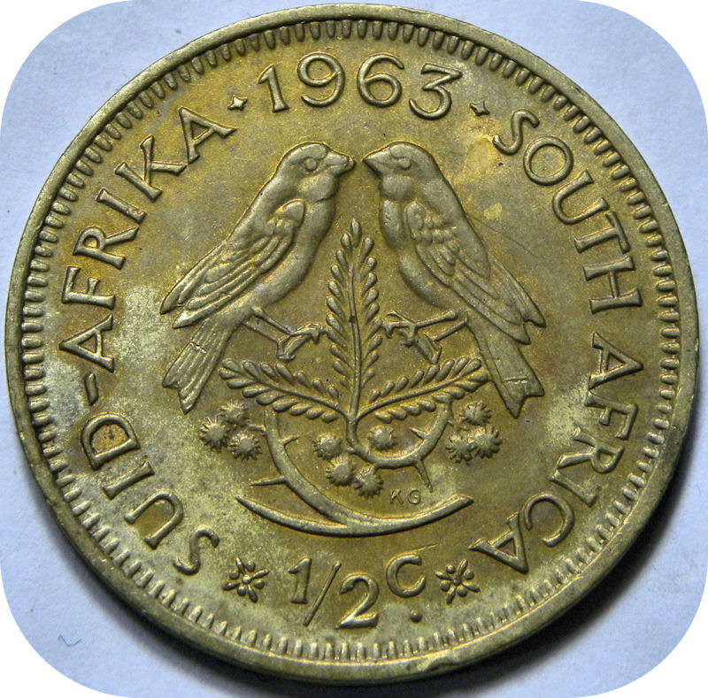 Top Grade RSA: 1963 van Riebeeck 1/2c in A/UNC!