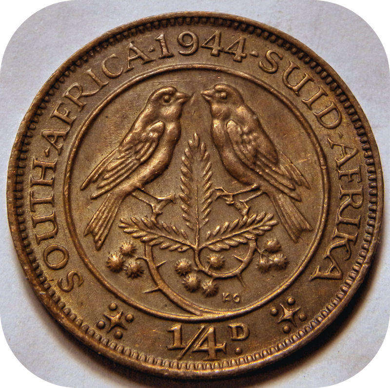 Bargain SA Union:  1944 Farthing 1/4d in EF below R30!